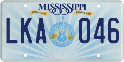 MS license plate LKA046