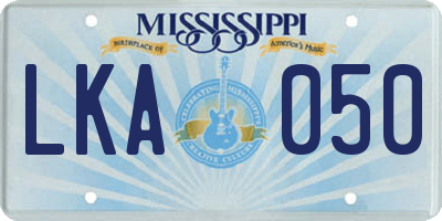 MS license plate LKA050