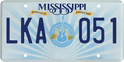 MS license plate LKA051