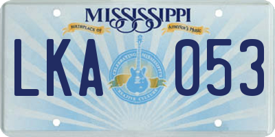 MS license plate LKA053