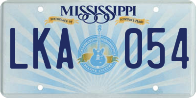 MS license plate LKA054