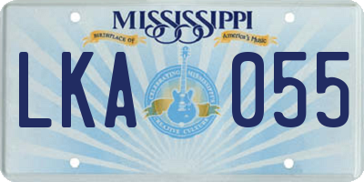 MS license plate LKA055