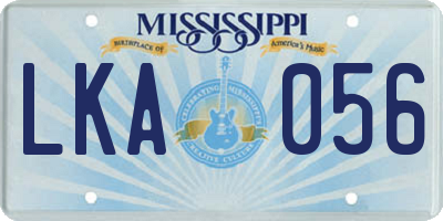 MS license plate LKA056