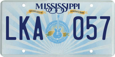 MS license plate LKA057