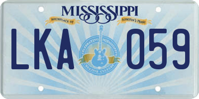 MS license plate LKA059
