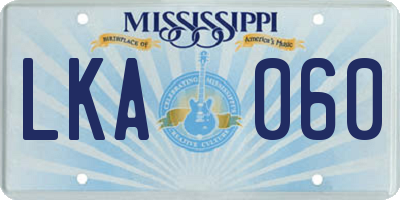 MS license plate LKA060
