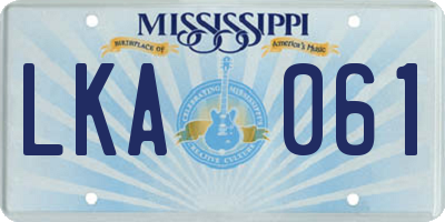 MS license plate LKA061
