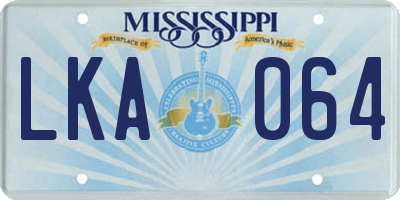 MS license plate LKA064
