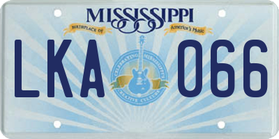 MS license plate LKA066