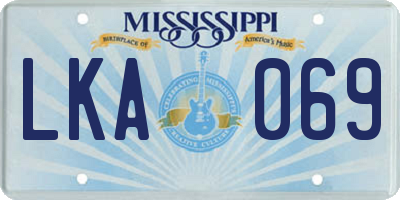 MS license plate LKA069