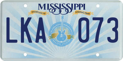 MS license plate LKA073