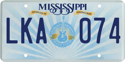 MS license plate LKA074