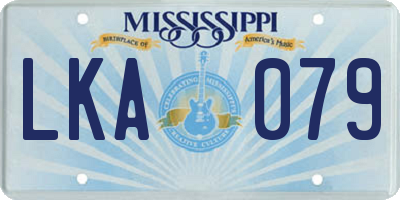 MS license plate LKA079