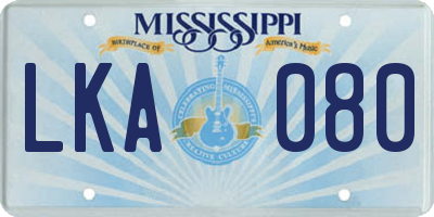 MS license plate LKA080