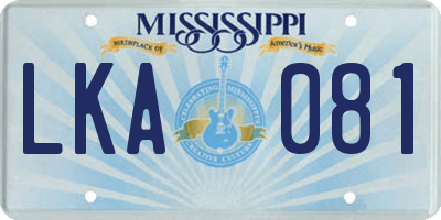 MS license plate LKA081