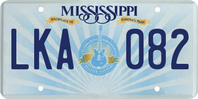 MS license plate LKA082