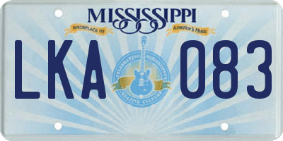MS license plate LKA083