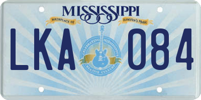 MS license plate LKA084