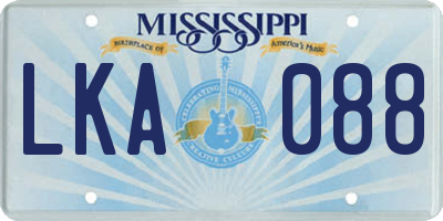 MS license plate LKA088