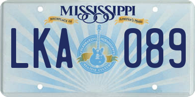 MS license plate LKA089