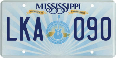 MS license plate LKA090
