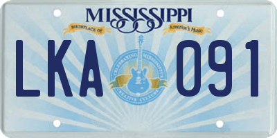 MS license plate LKA091