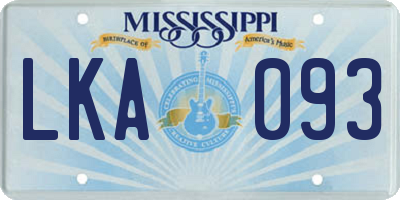 MS license plate LKA093