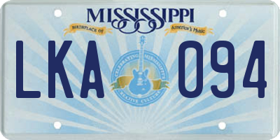 MS license plate LKA094