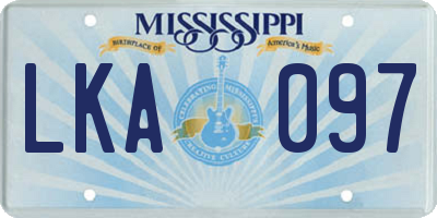 MS license plate LKA097