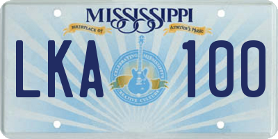 MS license plate LKA100