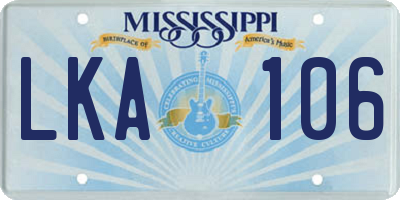 MS license plate LKA106