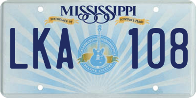MS license plate LKA108