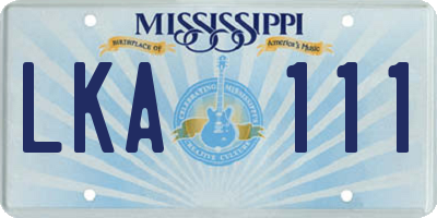 MS license plate LKA111