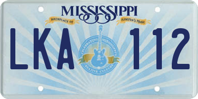 MS license plate LKA112