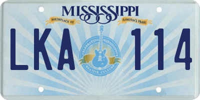 MS license plate LKA114