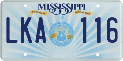 MS license plate LKA116