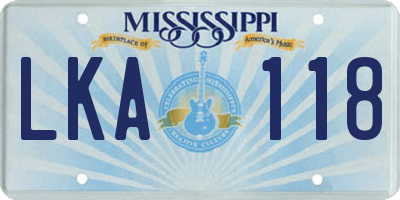 MS license plate LKA118