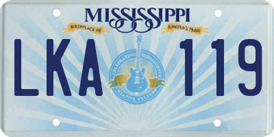 MS license plate LKA119