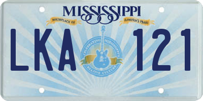 MS license plate LKA121