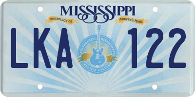 MS license plate LKA122