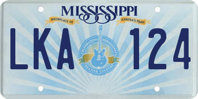 MS license plate LKA124