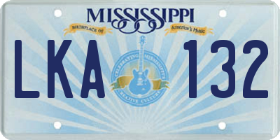 MS license plate LKA132