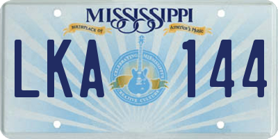 MS license plate LKA144