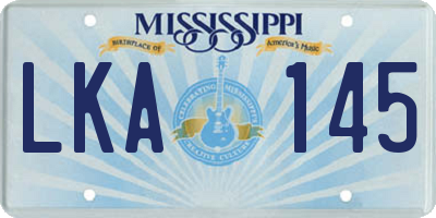 MS license plate LKA145