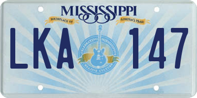MS license plate LKA147