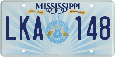 MS license plate LKA148