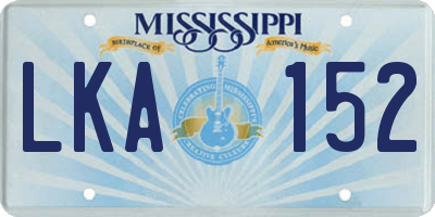 MS license plate LKA152