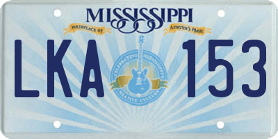 MS license plate LKA153