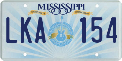 MS license plate LKA154