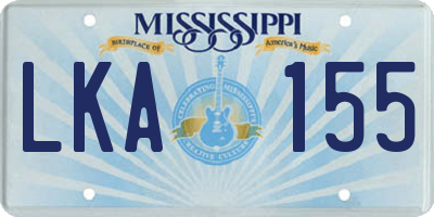 MS license plate LKA155